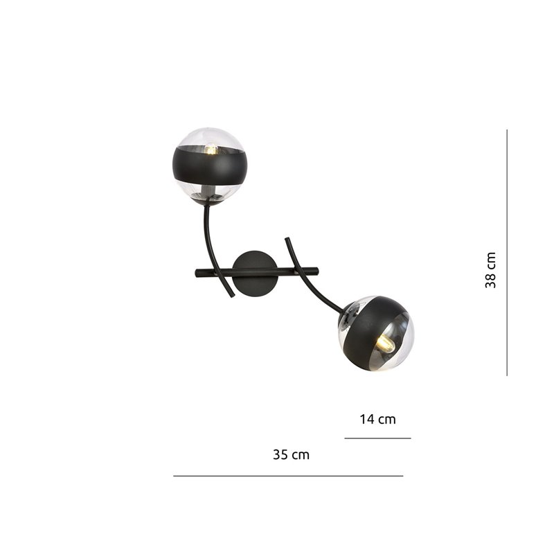 HUNTER K2 BLACK/STRIPE EMIBIG Kinkiet HUNTER K2 BLACK/STRIPE EMIBIG Kinkiet