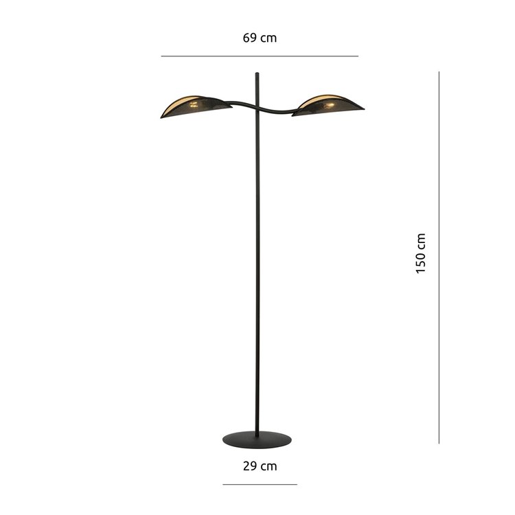 LOTUS LP2 BLACK/GOLD EMIBIG Lampa podłogowa