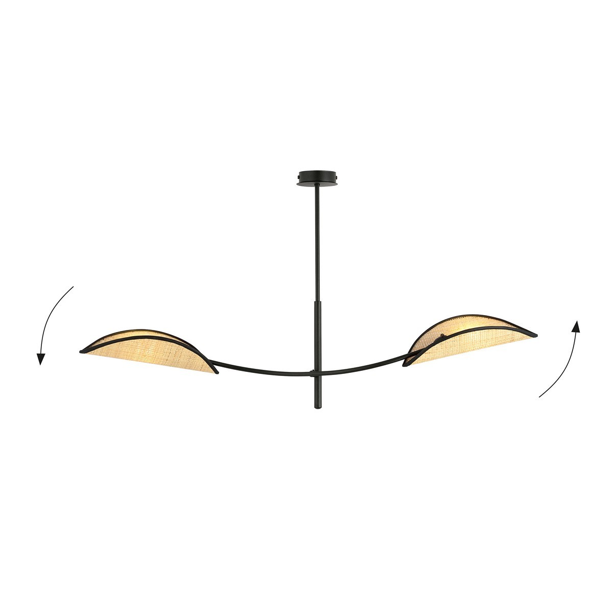 LOTUS 2 BLACK/RATTAN EMIBIG Lampa sufitowa LOTUS 2 BLACK/RATTAN EMIBIG Lampa sufitowa