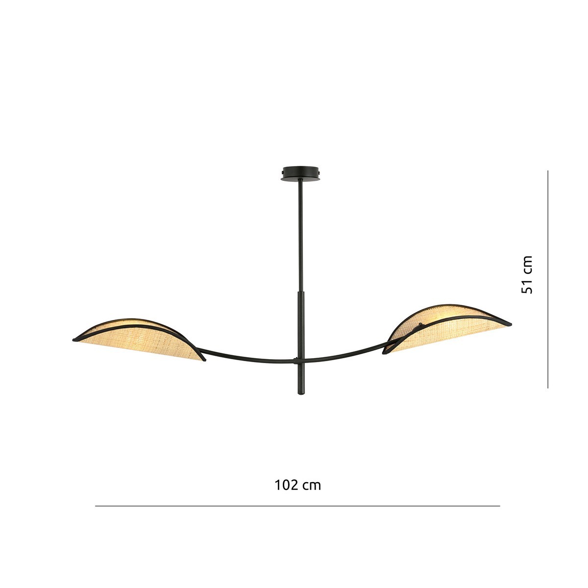 LOTUS 2 BLACK/RATTAN EMIBIG Lampa sufitowa LOTUS 2 BLACK/RATTAN EMIBIG Lampa sufitowa