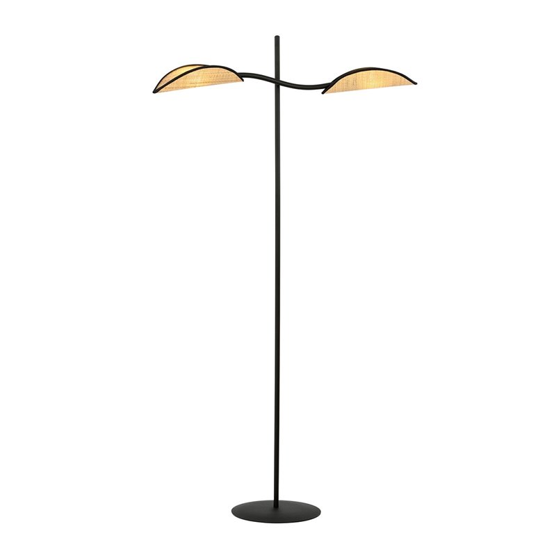LOTUS LP2 BLACK/RATTAN EMIBIG Lampa podłogowa LOTUS LP2 BLACK/RATTAN EMIBIG Lampa podłogowa