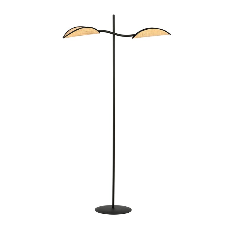 LOTUS LP2 BLACK/RATTAN EMIBIG Lampa podłogowa LOTUS LP2 BLACK/RATTAN EMIBIG Lampa podłogowa