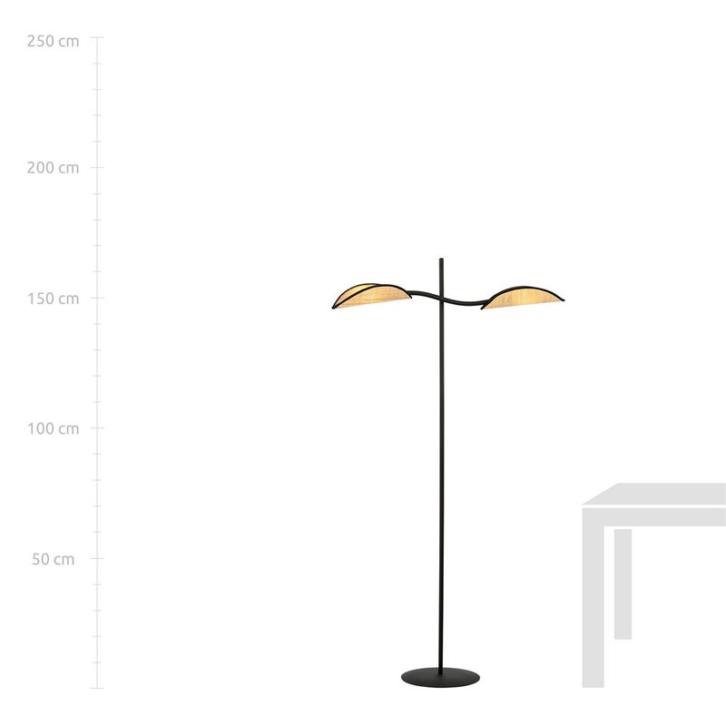 LOTUS LP2 BLACK/RATTAN EMIBIG Lampa podłogowa LOTUS LP2 BLACK/RATTAN EMIBIG Lampa podłogowa
