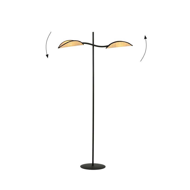 LOTUS LP2 BLACK/RATTAN EMIBIG Lampa podłogowa LOTUS LP2 BLACK/RATTAN EMIBIG Lampa podłogowa
