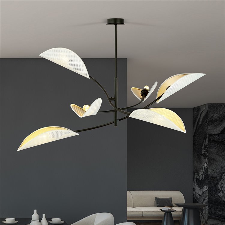 LOTUS 6 WHITE/GOLD EMIBIG Lampa sufitowa