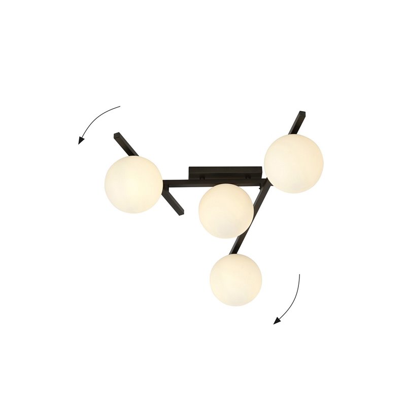 SMART 4 BLACK/OPAL EMIBIG Lampa sufitowa SMART 4 BLACK/OPAL EMIBIG Lampa sufitowa