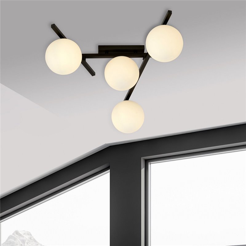 SMART 4 BLACK/OPAL EMIBIG Lampa sufitowa SMART 4 BLACK/OPAL EMIBIG Lampa sufitowa