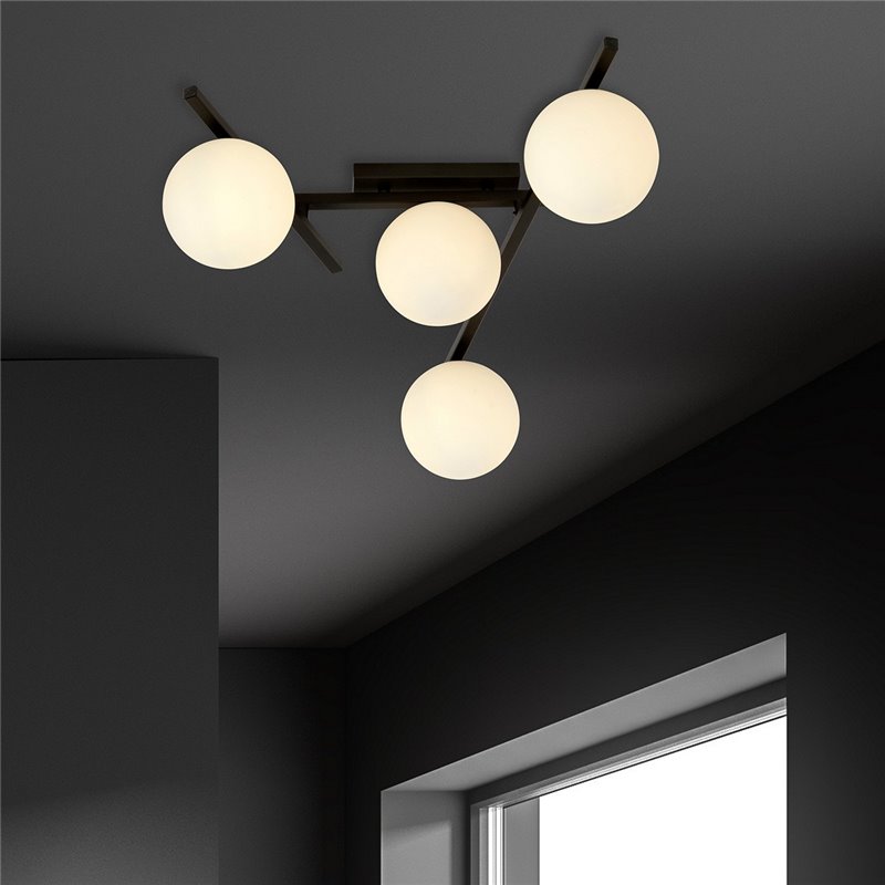 SMART 4 BLACK/OPAL EMIBIG Lampa sufitowa SMART 4 BLACK/OPAL EMIBIG Lampa sufitowa