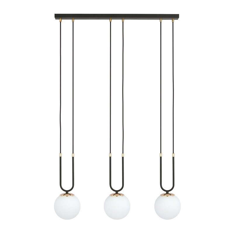 GLAM 3 BLACK/OPAL EMIBIG Lampa wisząca GLAM 3 BLACK/OPAL EMIBIG Lampa wisząca