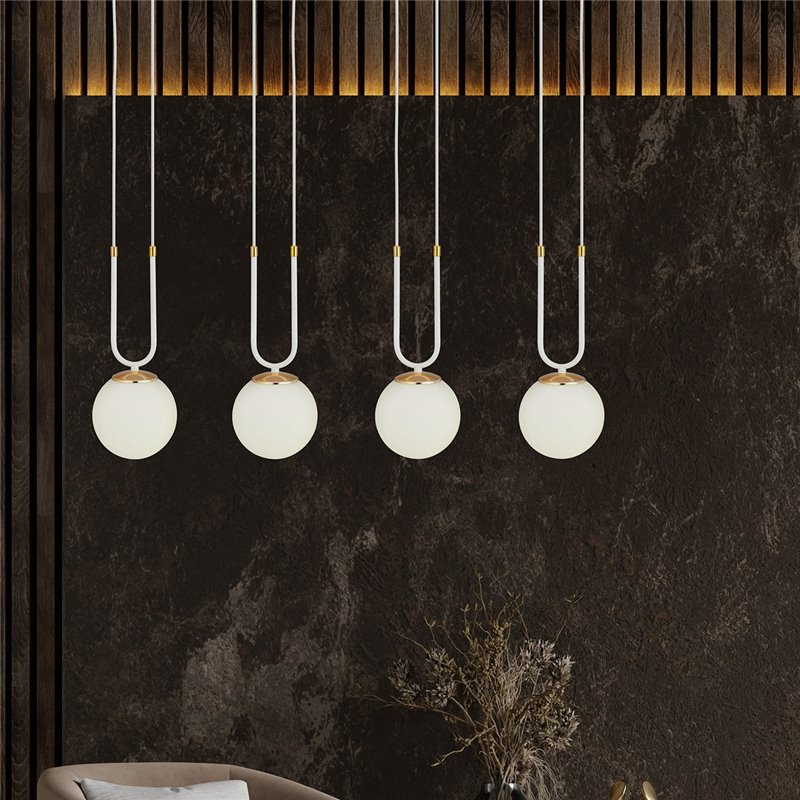 GLAM 4 WHITE/OPAL EMIBIG Lampa wisząca GLAM 4 WHITE/OPAL EMIBIG Lampa wisząca