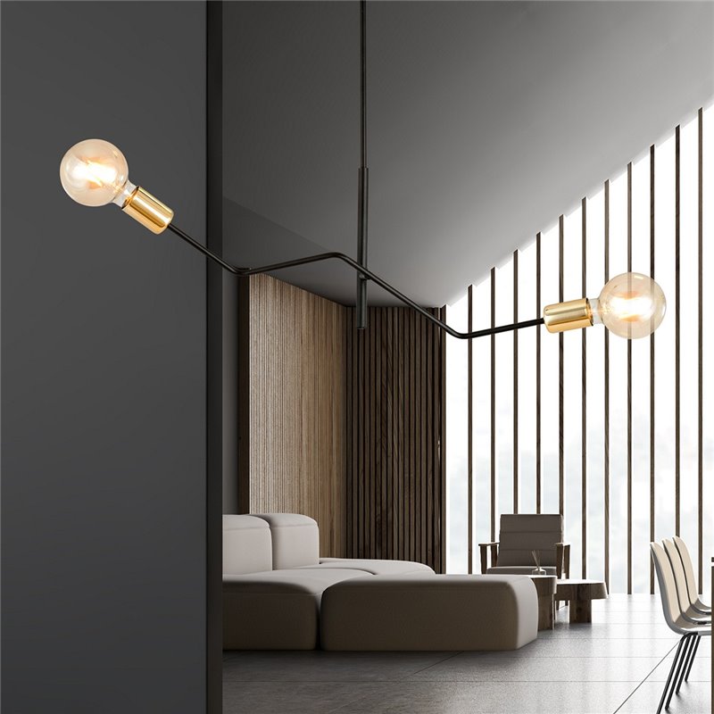 BOLT 2 BLACK GOLD EMIBIG Lampa sufitowa BOLT 2 BLACK GOLD EMIBIG Lampa sufitowa