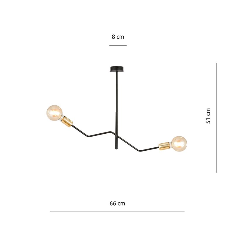 BOLT 2 BLACK GOLD EMIBIG Lampa sufitowa BOLT 2 BLACK GOLD EMIBIG Lampa sufitowa
