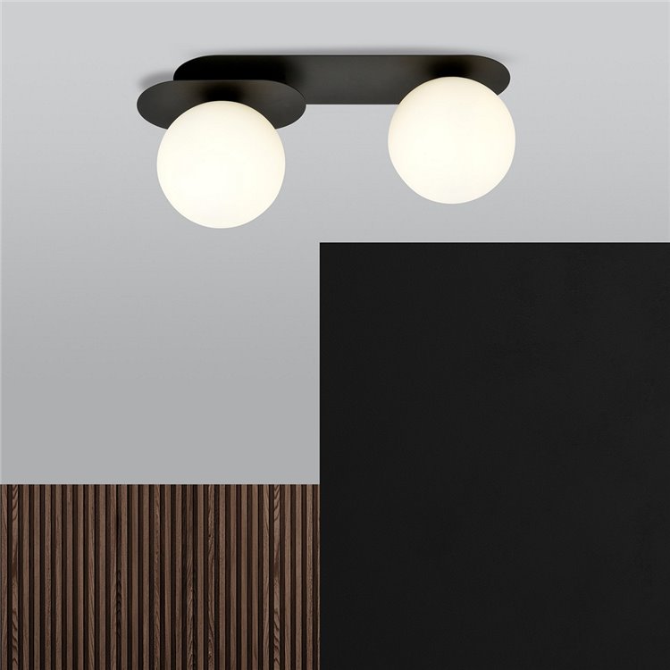 PLAZA 2 BLACK/OPAL EMIBIG Lampa sufitowa