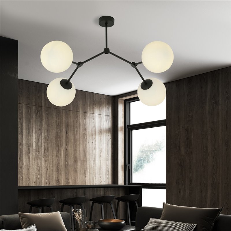 SPACE 4 BLACK/OPAL EMIBIG Lampa sufitowa SPACE 4 BLACK/OPAL EMIBIG Lampa sufitowa