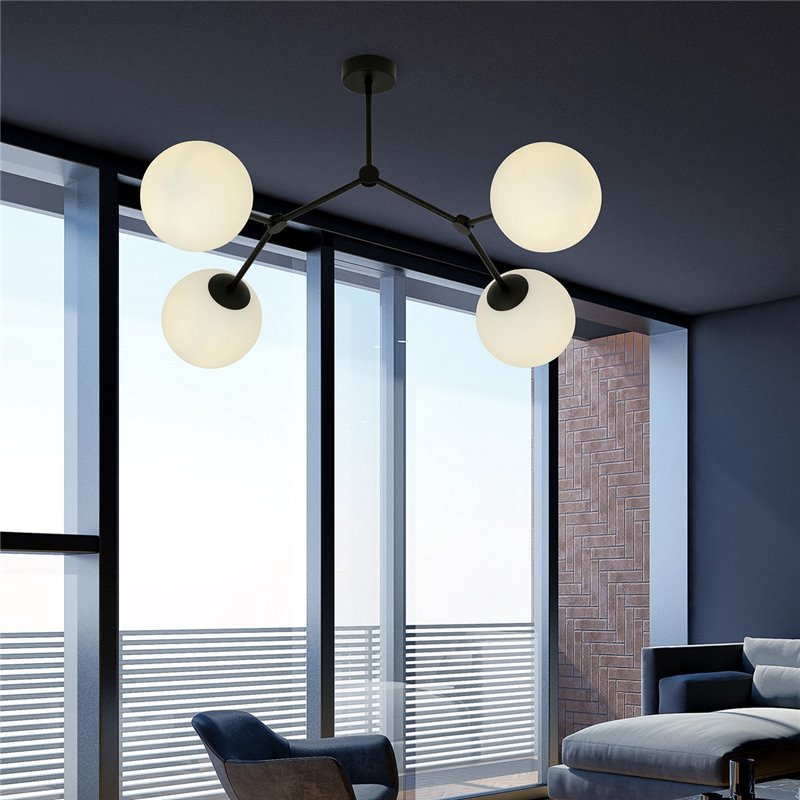 SPACE 4 BLACK/OPAL EMIBIG Lampa sufitowa SPACE 4 BLACK/OPAL EMIBIG Lampa sufitowa