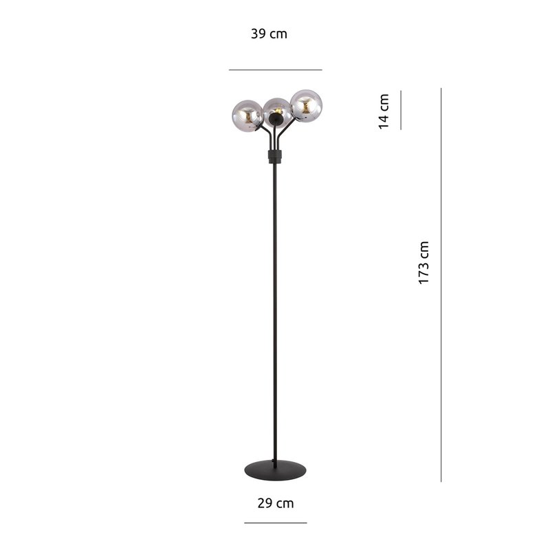 NOVA LP3 BLACK/GRAFIT EMIBIG Lampa podłogowa NOVA LP3 BLACK/GRAFIT EMIBIG Lampa podłogowa