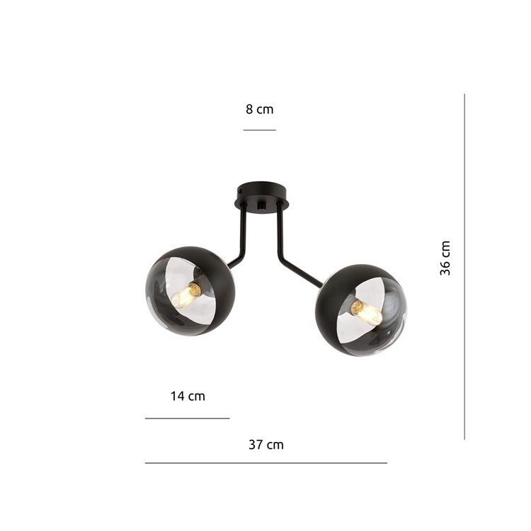 NOVA 2 BLACK/STRIPE EMIBIG Lampa sufitowa