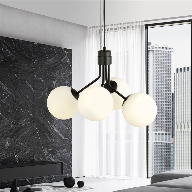 NOVA 4 BLACK/OPAL EMIBIG Lampa wisząca