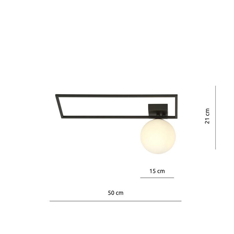 IMAGO 1A BLACK/OPAL EMIBIG Lampa sufitowa