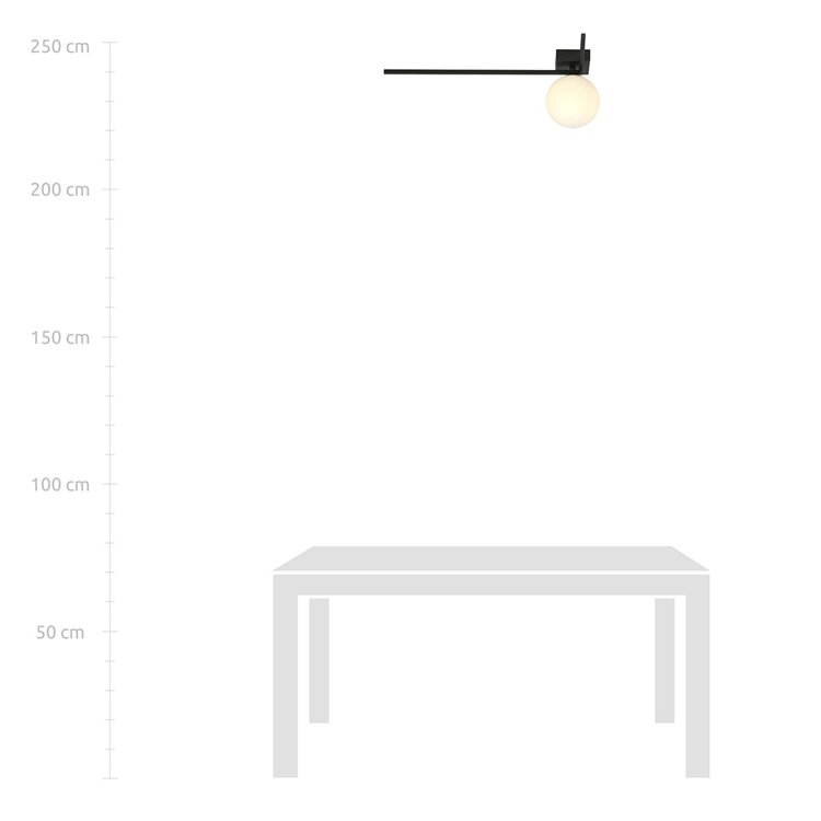 IMAGO 1F BLACK/OPAL EMIBIG Lampa sufitowa