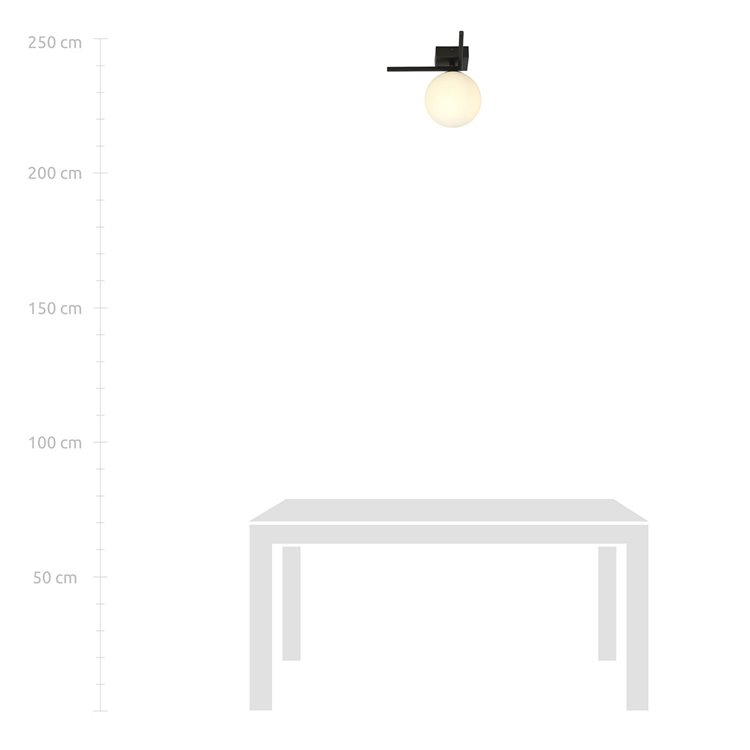 IMAGO 1G BLACK/OPAL EMIBIG Lampa sufitowa