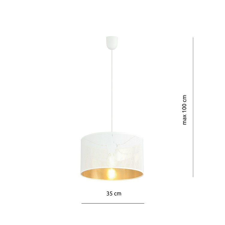 ASTON 1 WHITE/GOLD EMIBIG Lampa wisząca