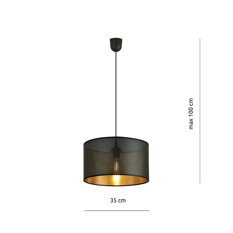 ASTON 1 BLACK/GOLD EMIBIG Lampa wisząca