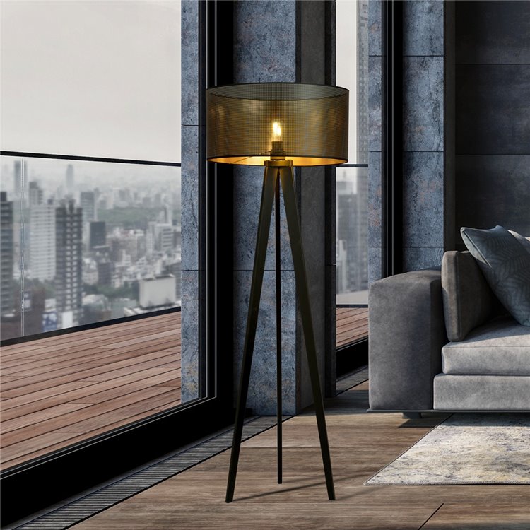 ASTON LP1 BLACK/GOLD EMIBIG Lampa podłogowa