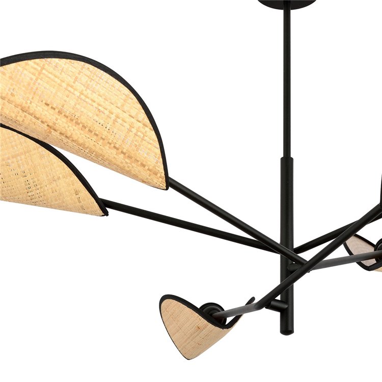 VENE 6 BLACK/RATTAN EMIBIG Lampa sufitowa