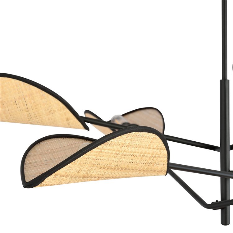 VENE 6 BLACK/RATTAN EMIBIG Lampa sufitowa