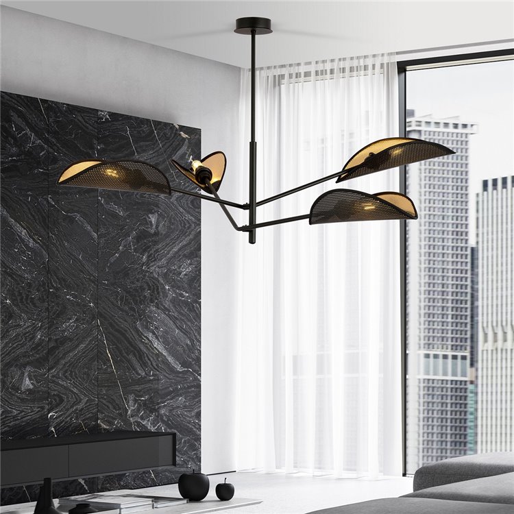 VENE 4 BLACK/GOLD EMIBIG Lampa sufitowa