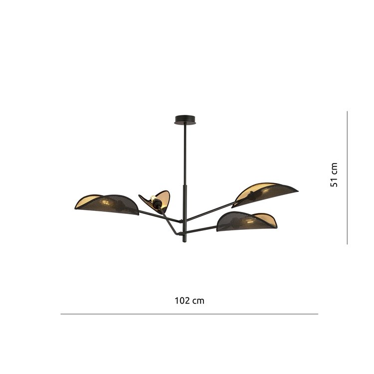 VENE 4 BLACK/GOLD EMIBIG Lampa sufitowa