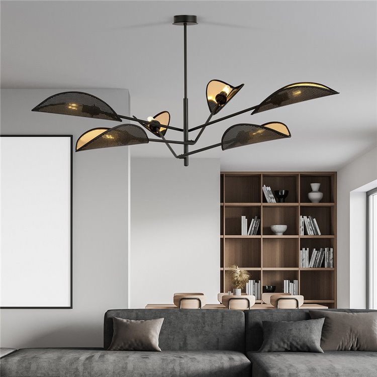 VENE 6 BLACK/GOLD EMIBIG Lampa sufitowa