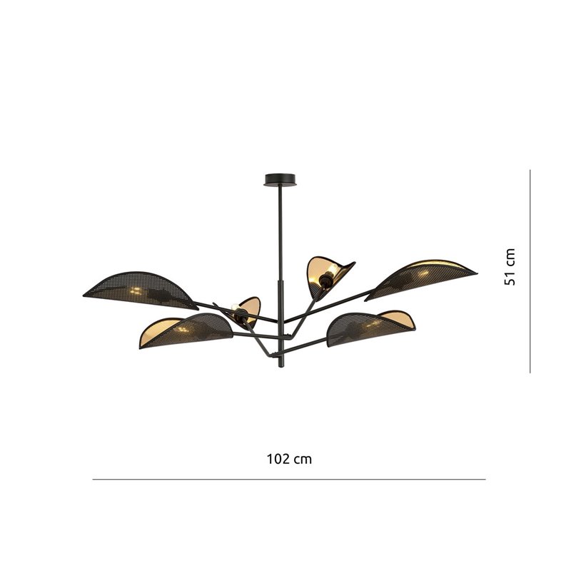 VENE 6 BLACK/GOLD EMIBIG Lampa sufitowa VENE 6 BLACK/GOLD EMIBIG Lampa sufitowa