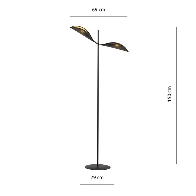 VENE LP2 BLACK/GOLD EMIBIG Lampa podłogowa