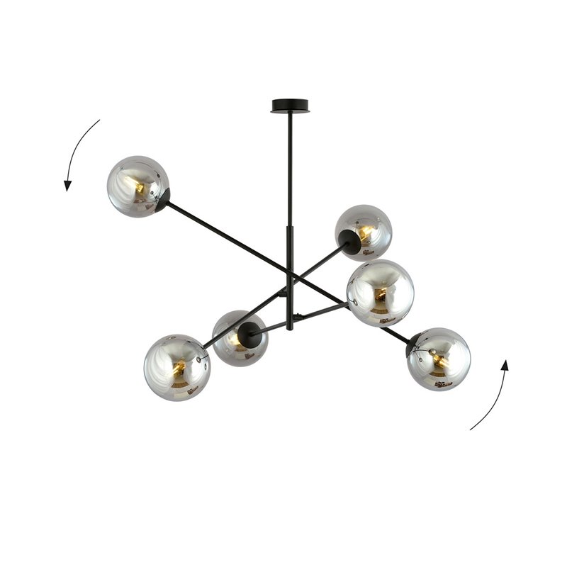 LINEAR 6 BLACK/GRAFIT EMIBIG Żyrandol LINEAR 6 BLACK/GRAFIT EMIBIG Żyrandol