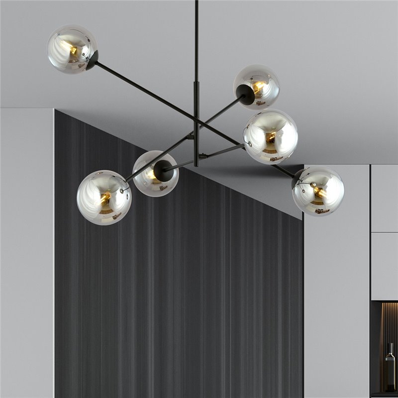 LINEAR 6 BLACK/GRAFIT EMIBIG Żyrandol LINEAR 6 BLACK/GRAFIT EMIBIG Żyrandol