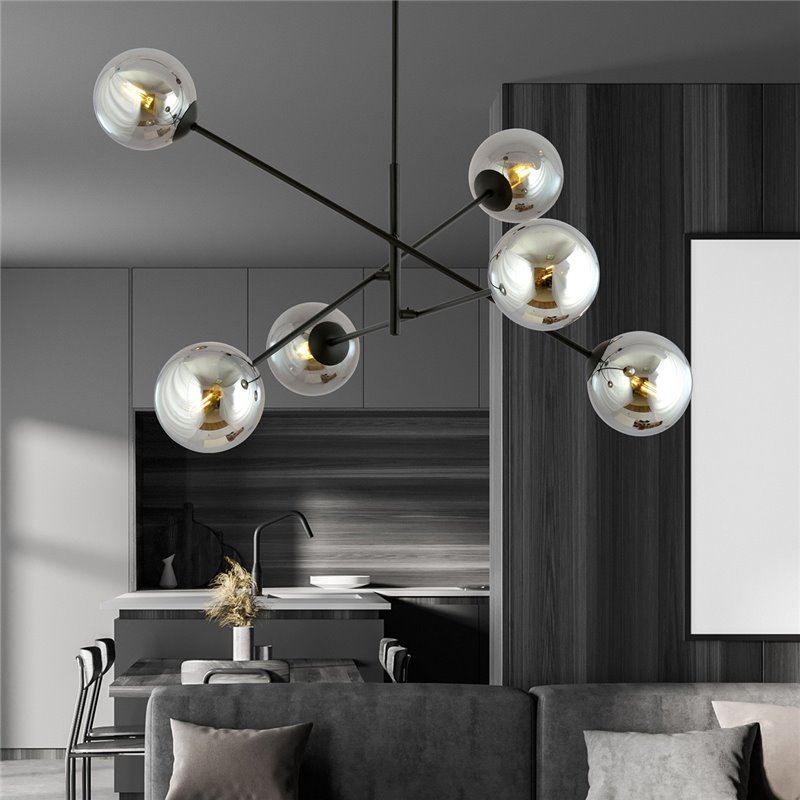 LINEAR 6 BLACK/GRAFIT EMIBIG Żyrandol LINEAR 6 BLACK/GRAFIT EMIBIG Żyrandol