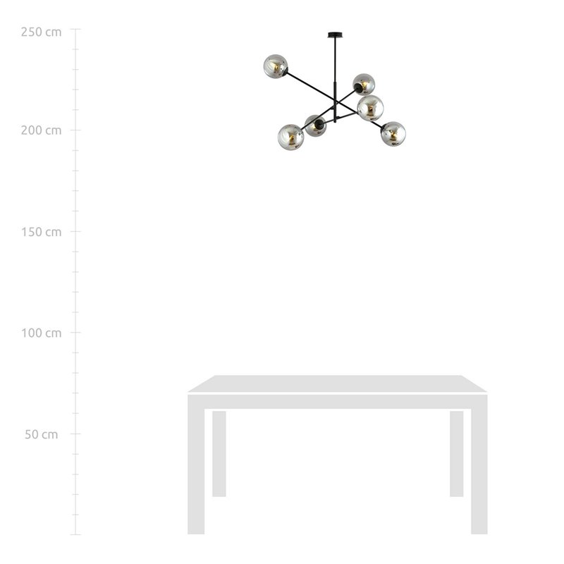 LINEAR 6 BLACK/GRAFIT EMIBIG Żyrandol LINEAR 6 BLACK/GRAFIT EMIBIG Żyrandol