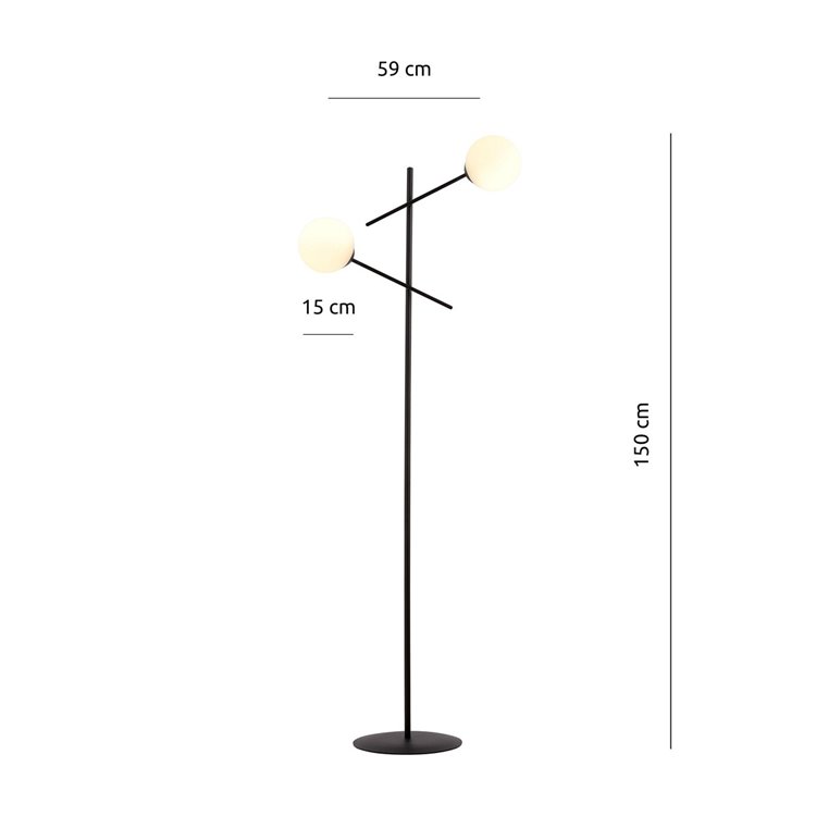 LINEAR LP2 BLACK/OPAL EMIBIG Lampa podłogowa