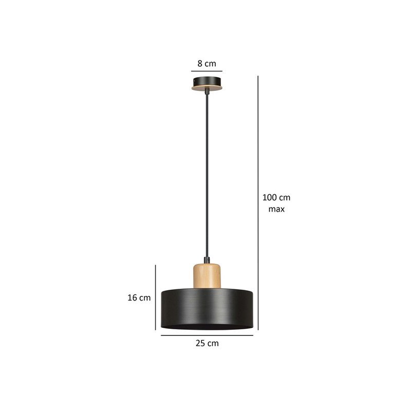 TORIN 1 BLACK EMIBIG Lampa wisząca TORIN 1 BLACK EMIBIG Lampa wisząca