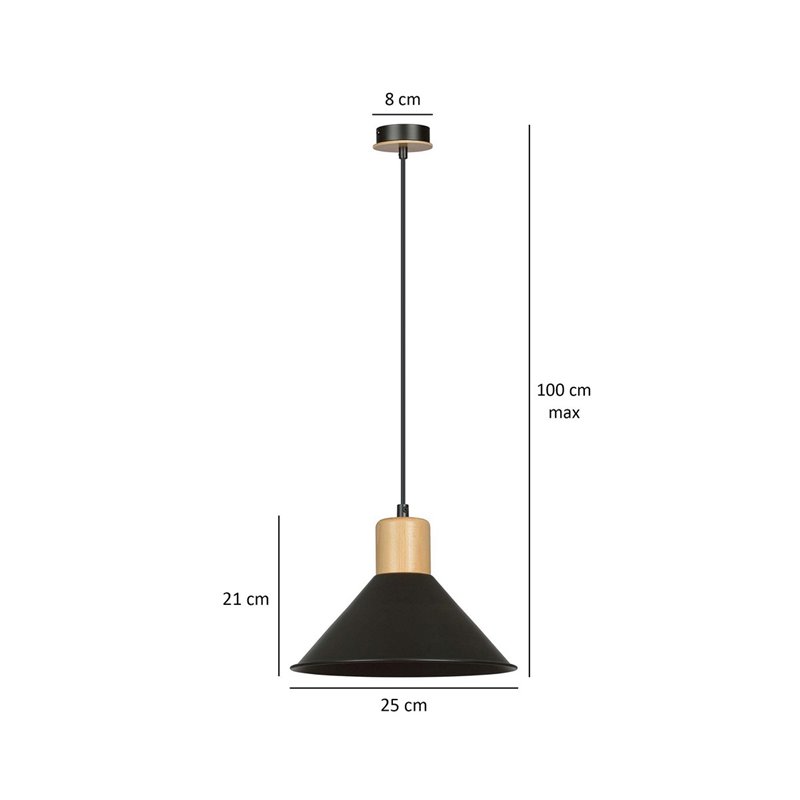 ROWEN 1 BLACK EMIBIG Lampa wisząca ROWEN 1 BLACK EMIBIG Lampa wisząca