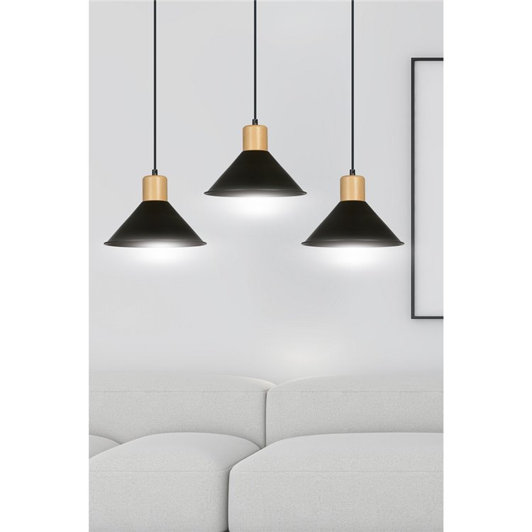 ROWEN 3 BLACK EMIBIG Lampa wisząca