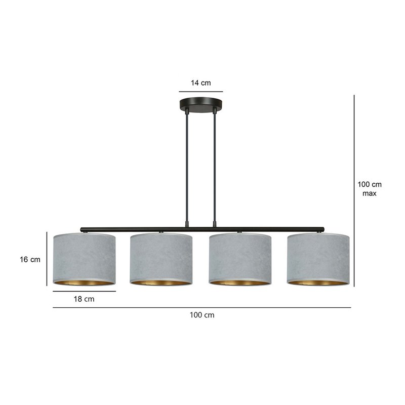 HILDE 4 BL GRAY EMIBIG Lampa wisząca HILDE 4 BL GRAY EMIBIG Lampa wisząca