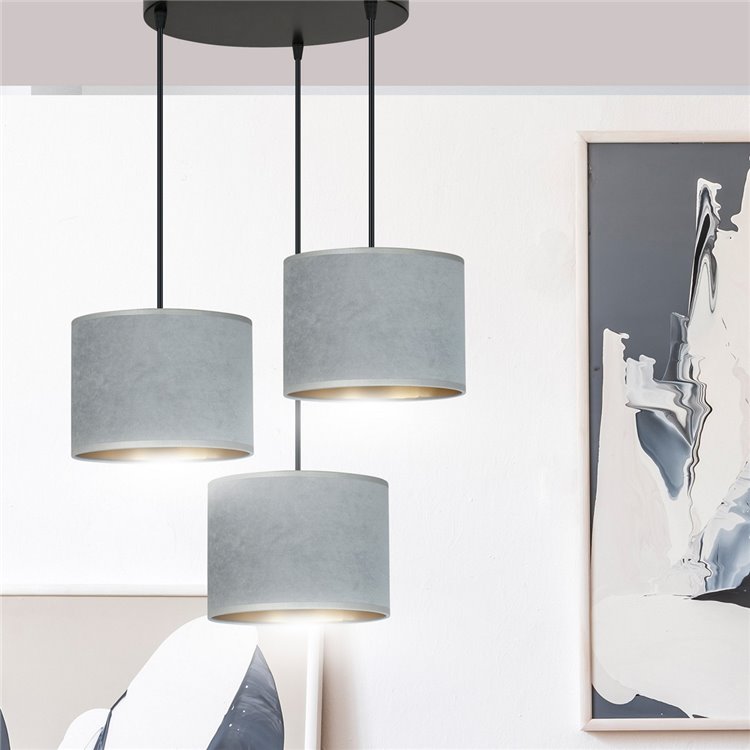 HILDE 3 BL PREMIUM GRAY EMIBIG Lampa wisząca