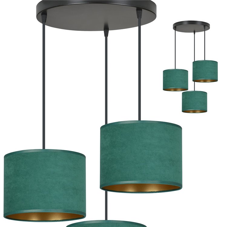 HILDE 3 BL PREMIUM GREEN EMIBIG Lampa wisząca