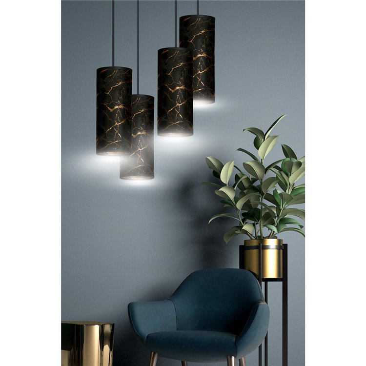 KARLI 4 BL PREMIUM MARBEL BLACK EMIBIG Lampa wisząca