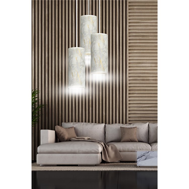 KARLI 3 WH PREMIUM MARBEL WHITE EMIBIG Lampa wisząca