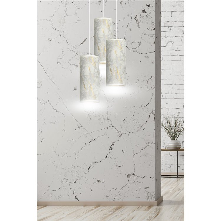 KARLI 3 WH PREMIUM MARBEL WHITE EMIBIG Lampa wisząca