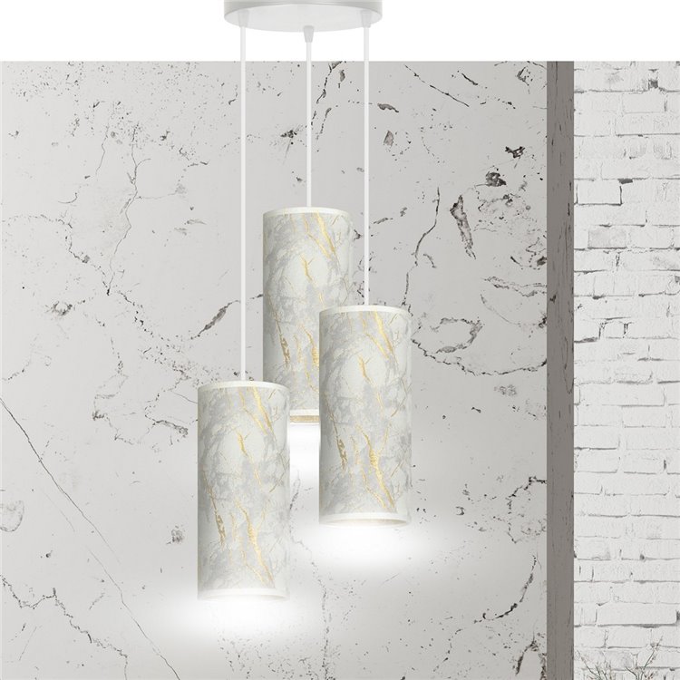 KARLI 3 WH PREMIUM MARBEL WHITE EMIBIG Lampa wisząca